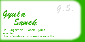 gyula samek business card